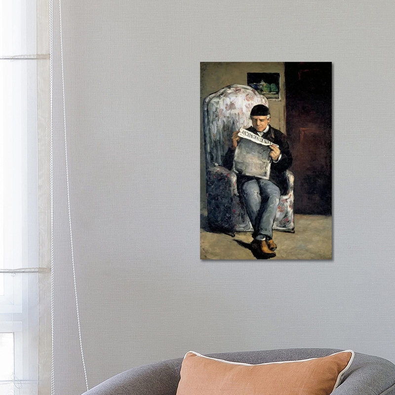 The Artist's Father (Reading L'evenement) 1866 by Paul Cezanne - Wrapped Canvas Print, 66.04 cm H x 45.72 cm W x 3.175 cm D