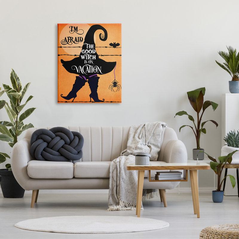 «Good Witch on Holiday Fun Festive Halloween Fantasy», art textuel sur bois, H 40 po x l 30 po x P 1,5 po, Toile tendue