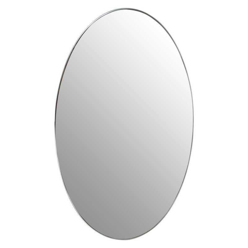 Aguon Flat Wall Mirror, Silver, 100H" x 60W" x 3"D, Oval