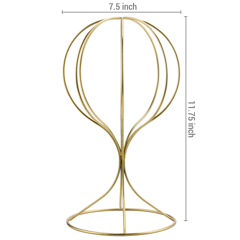 Rashmi 2 Piece Hat and Wig Display Stand Set, Brass
