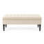 Cubed Tufted Rectangle Ottoman Storage Bench, Upholstered Plush Velvet Shoe Bench with Black Turned Wooden Legs-1966219126-1966219133