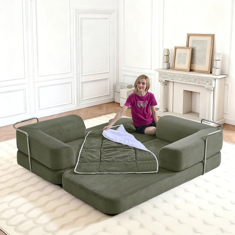 Canapé-lit, canapé compressé, canapé-lit convertible avec coussin convertible, stabilité accrue de la structure, canapé-lit confortable, pour la chambre à coucher du salon