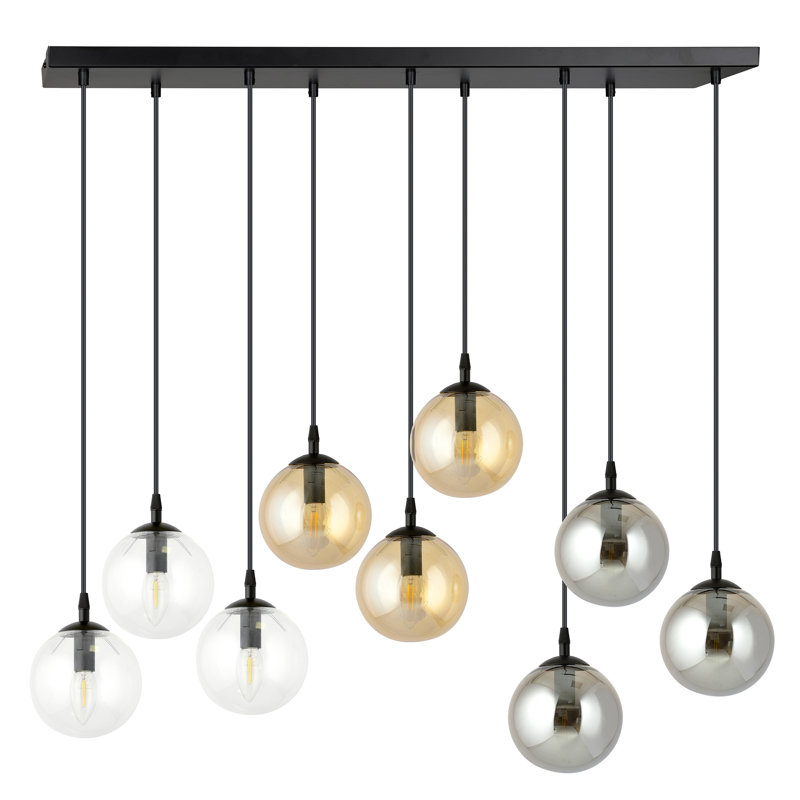 Cadesha 9 - Light Black Cluster Pendant, Graphite/Amber