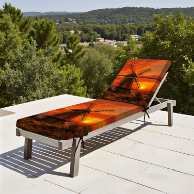 Coussin de patio d'extérieur pour l'extérieur 3 po Rustic Windmill Sunset