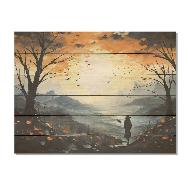 «Meadow Mystic Wilderness», art mural sur bois de pin naturel, H 24 po x l 32 po