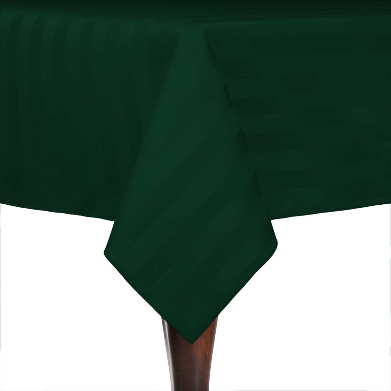Ultimate Textile Satin Stripe Rectangular Tablecloth, 10, Forest, 120" x 54"