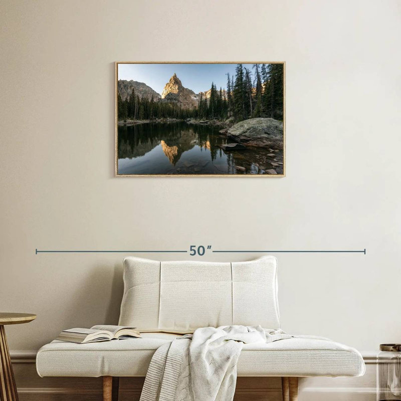 Lac Clear Crater, Cadre flottant en bois naturel, 31 po x 21 po