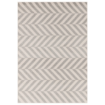 Bray Grey/Cream Chevron Area Rug