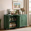Buffet vintage avec portes cintrées à panneaux surélevés, grand espace de rangement, tablettes réglables et pieds de nivellement réglables-658328760