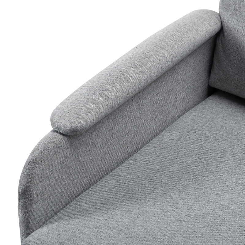 45.7 "Metal-Framed Sofas For Small Spaces, Linen And Velvet, Light Gray Linen