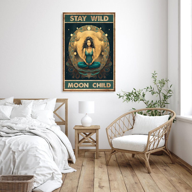«Yoga Stay Wild Moon Child 2» - 1 pièce Rectangle Gr Yoga Stay Wild Moon Child 2 sur toile, impression