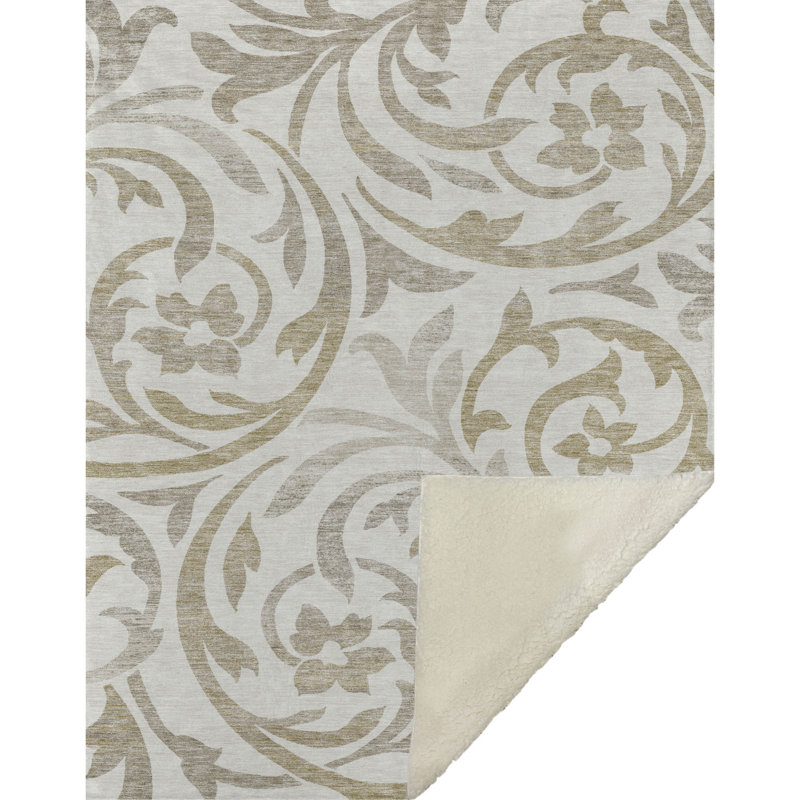 Jeté Sherpa ASB764, Ivory Floral 3