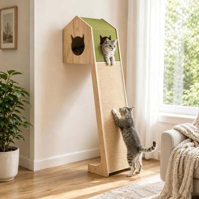 58.3‘’H Cat Tower With Scratching And Cat Condo Perch For Large Cats