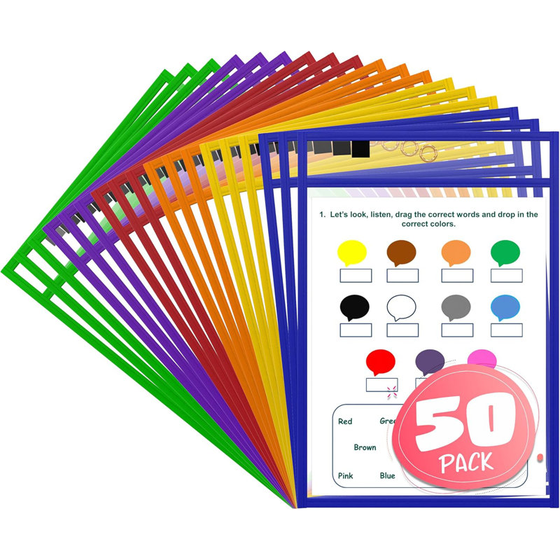 Pochettes effaçables à sec réutilisables avec porte-marqueur Scribbledo