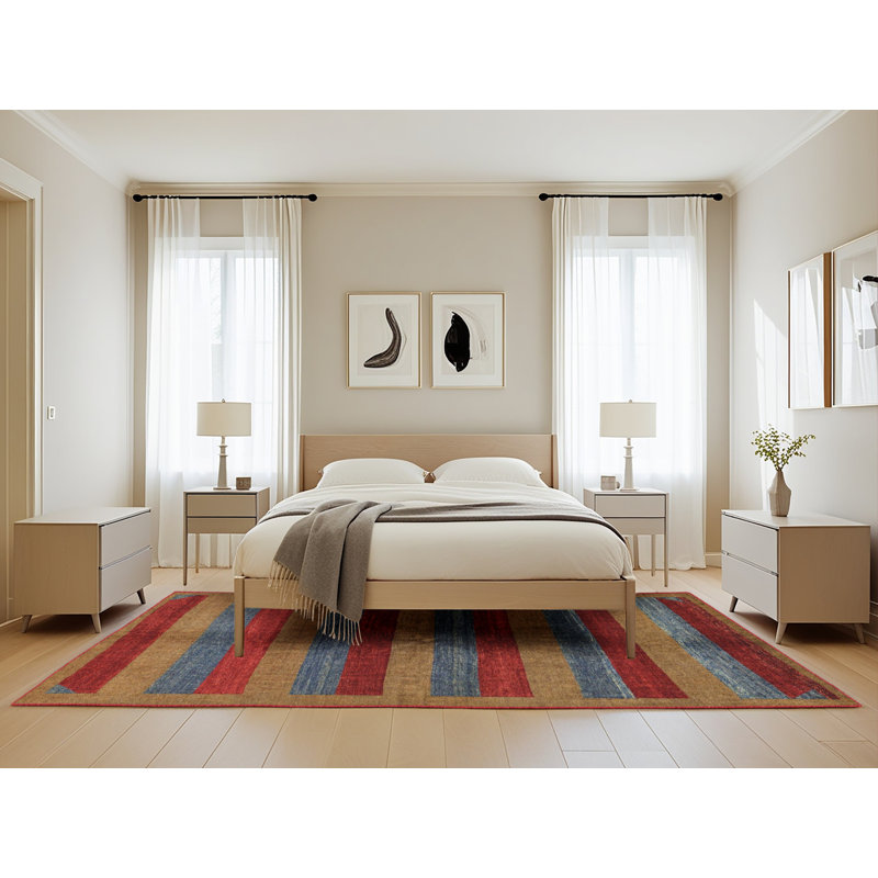 Wool Abstract Indoor Rug, Rectangle 5' x 8'