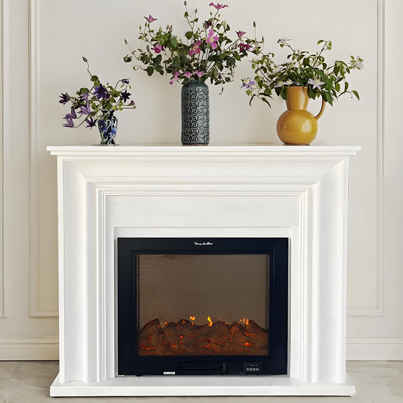 47.24"Modern Simulated Flame Heating Electric Fireplace, 43.31" H x 47.24" W x 11.81" D
