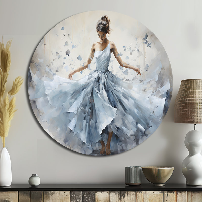«Blue Ballet Dance I» - mode ronde, art en métal, H 16 po x l 16 po x P 1 po