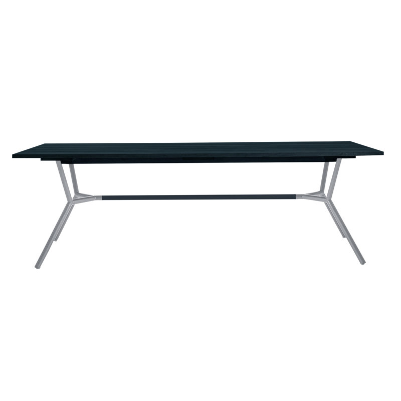 Table de salle à manger Reef, Stratifié haute pression noir, Acier Inoxydable, H 29,13 po x l 70,88 po x P 39,38 po