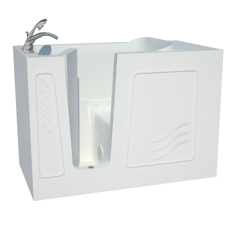 Captains Series 53'' x 30'' Fiberglass Bathtub with Faucet, Left