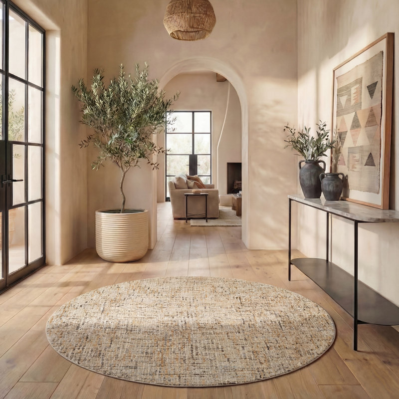 Partin Hand Tufted Wool Rug, Round 6'