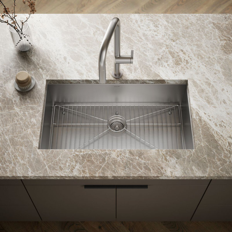 Vault 33" L x 22" W Top Mount/Under Mount Large Single Bowl Kitchen Sink, 1 Hole