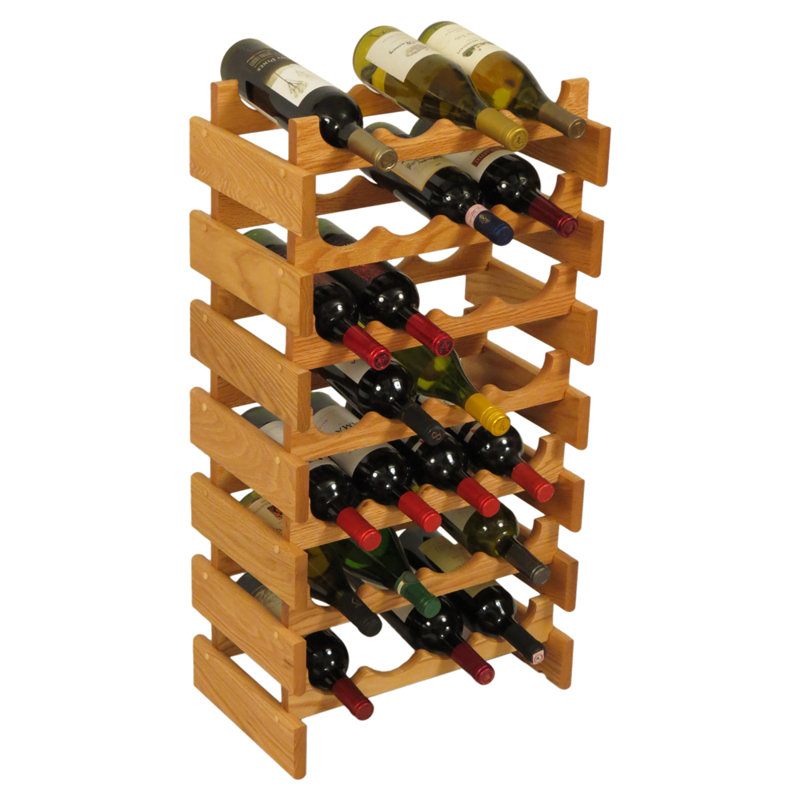 Support à vin Geis, H 33 po x l 17,62 po x P 10,75 po, Chêne moyen