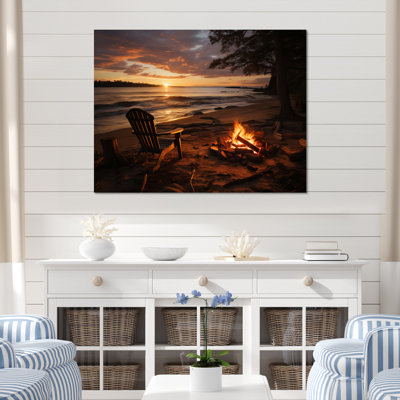 «Aluesi Beach Beach Bonfire II», reproduction sur toile