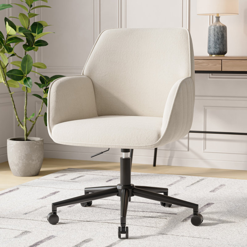 Velvet Swivel Office Chair- Ergonomic Home & Office Desk Chair, Beige
