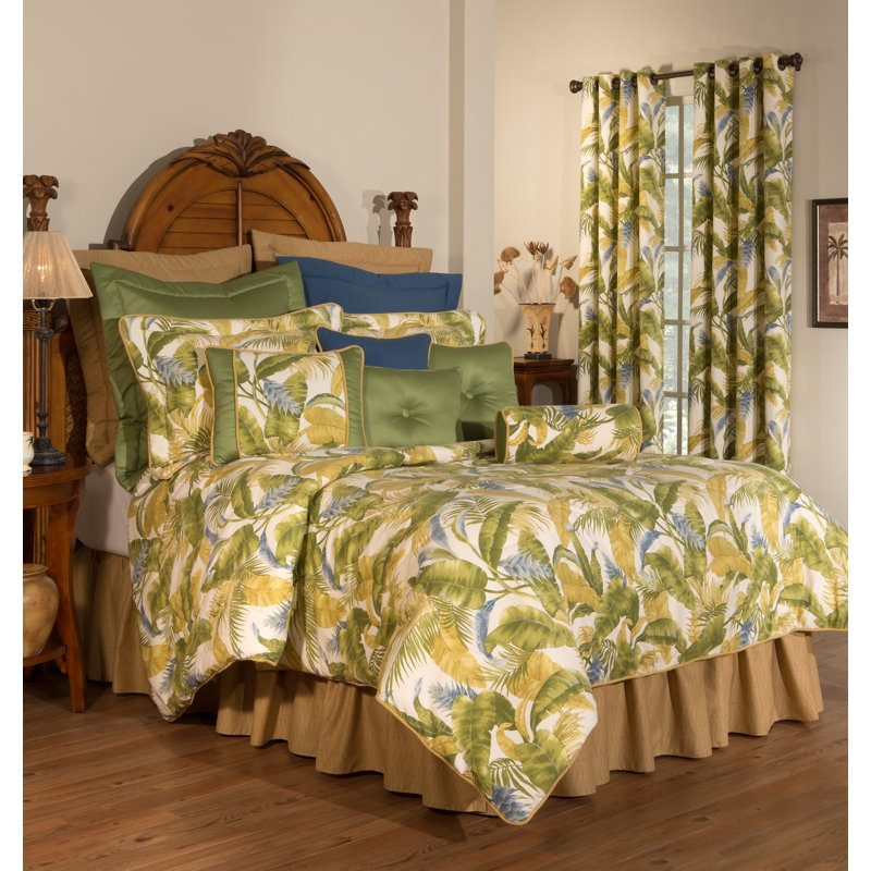 Cayman II Tropical Cotton Floral Duvet, King