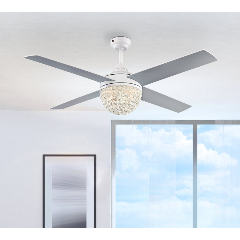 Franconia Ceiling Fan with Light Kit, White