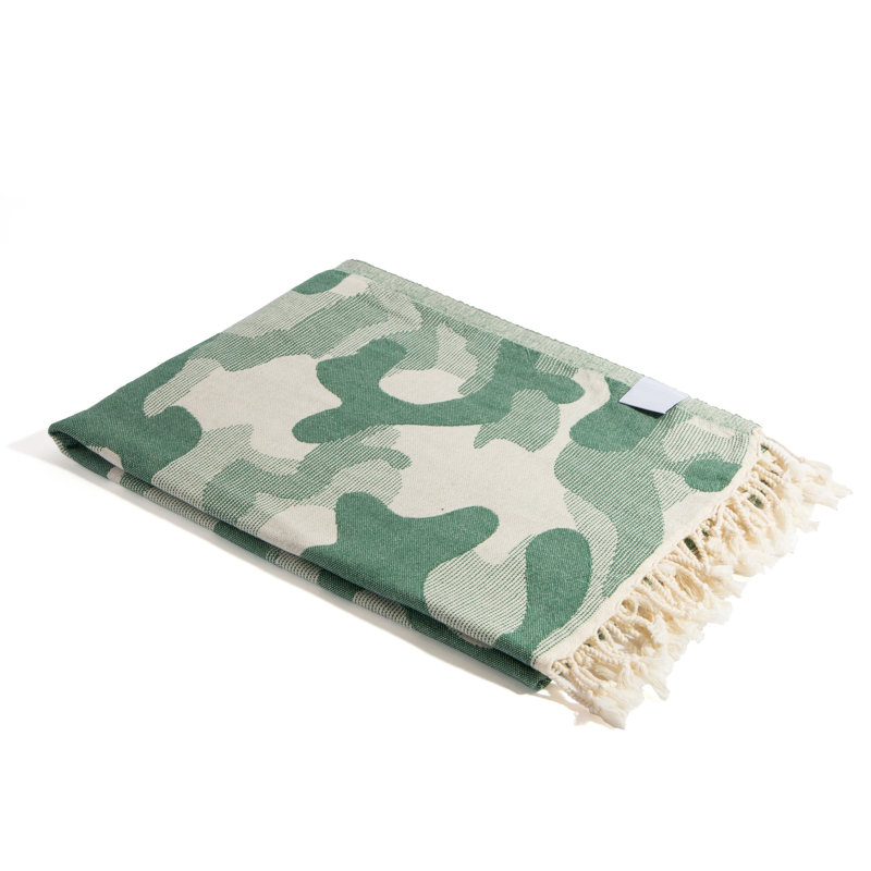  Serviette de bain camouflage en coton turc biologique, 66 po x 36 po, Vert