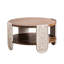 Table basse en bois massif avec double rangement pour salon, chambre rétro ou balcon. Conception polyvalente et montage facile. Finitions soignées.