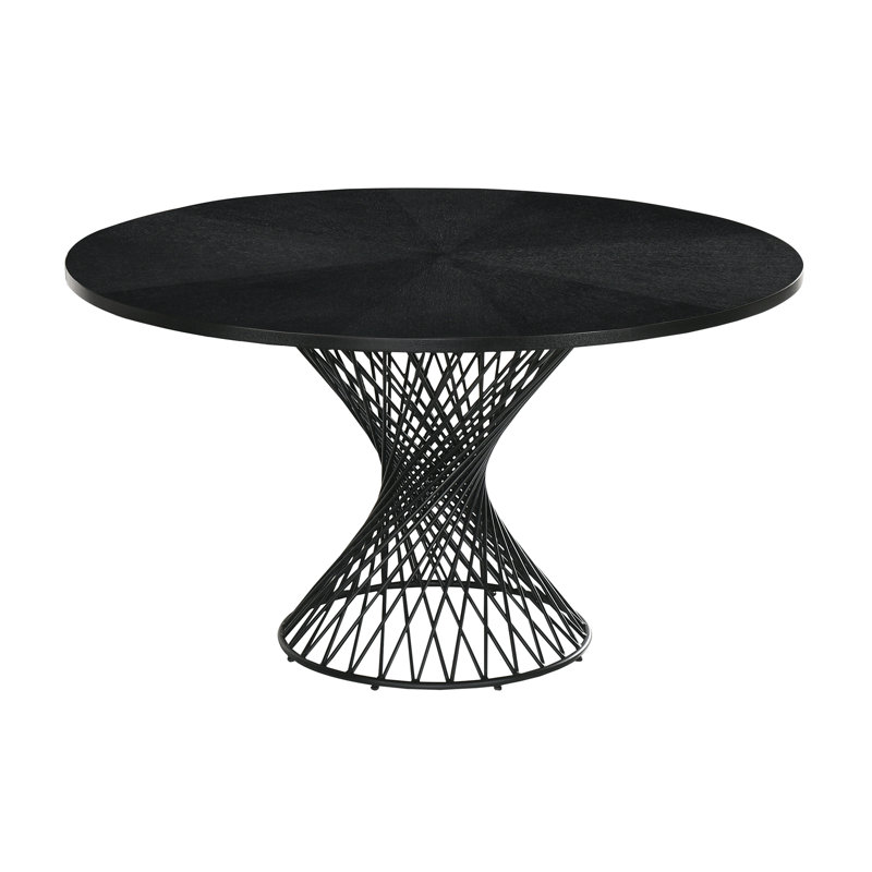 Table de salle à manger Lamasar, Noir