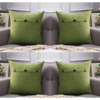 Buttons Chenille Throw Pillow
