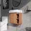 Meuble-lavabo 24 po - Lavabo trapézoïdal en céramique blanche et style angulaire