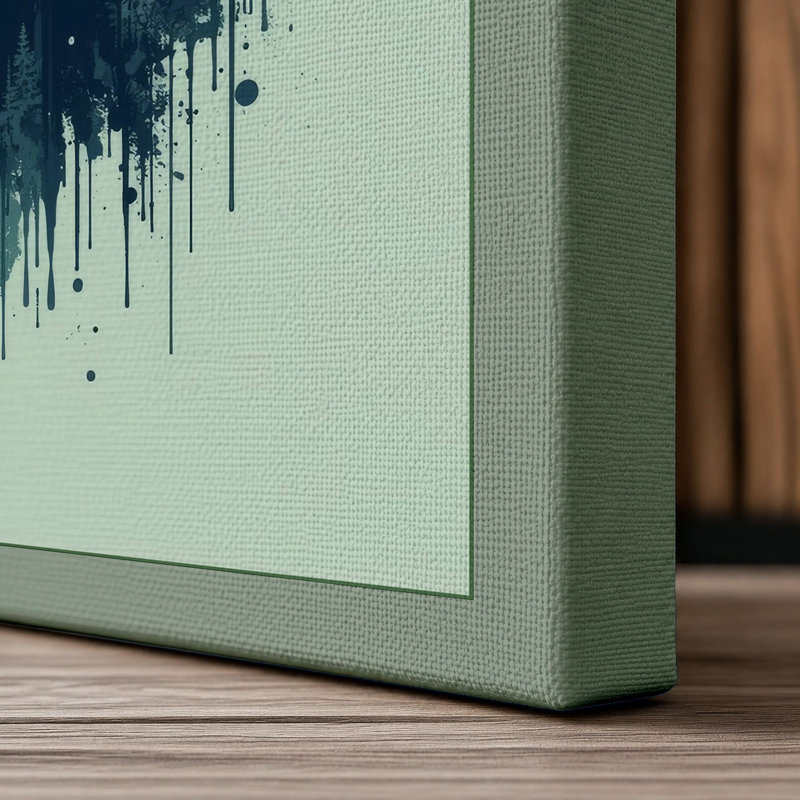 Bear in Abstraction Modern - Wrapped Canvas, 36x24 - 91.4 x 61.0 cm, Sage Border