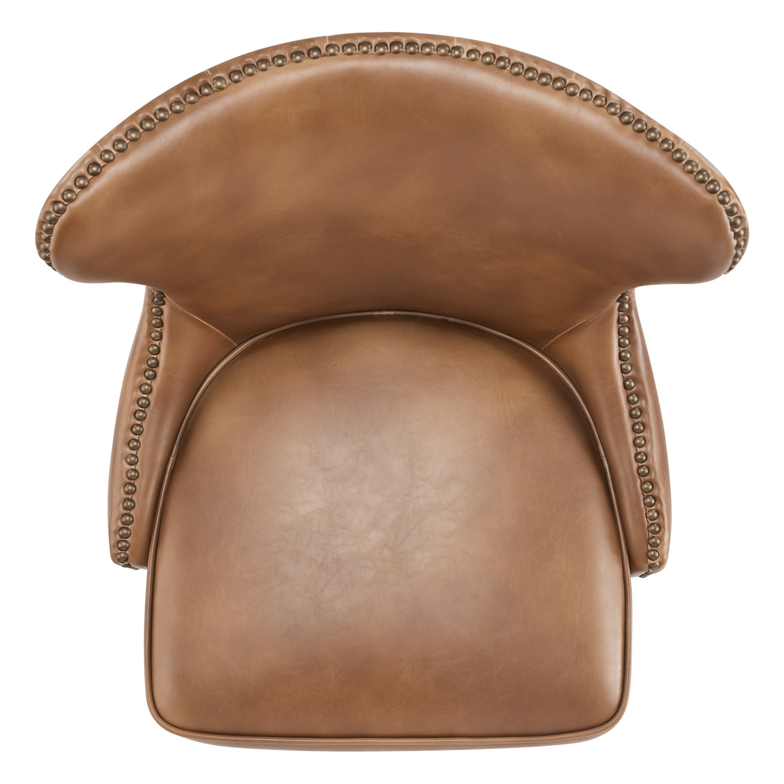 Caraline Leather Swivel Stool, Wax Elephant, Bar Stool (30" Seat Height)