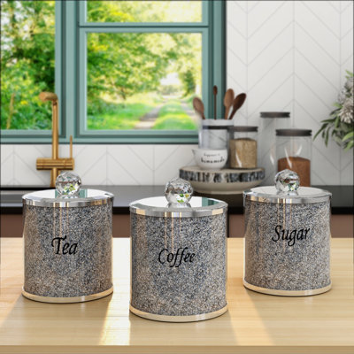 Ensemble de 3 pots à café, thé et sucre Terrico