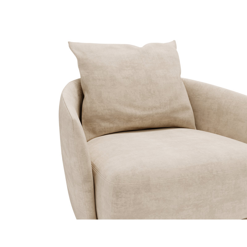 Mahn Upholstered Swivel Armchair, Polyester Blend - Beige