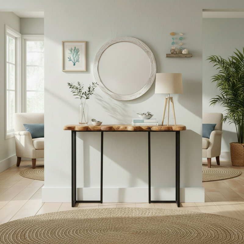 Altemos 42'' Solid Wood Top Console Table