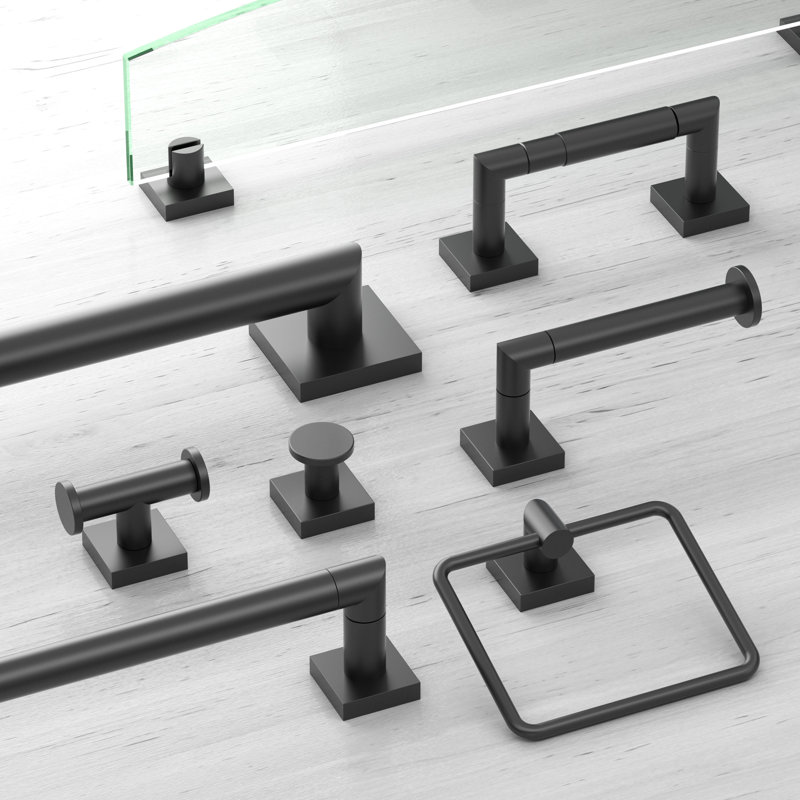Glam Too Towel Ring, Matte Black