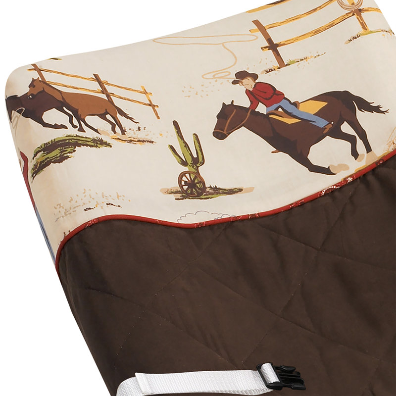 Wild West Cowboy Brown and Cream Cotton Changing Pad Cover