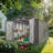10x12ft Outdoor Metal Storage Shed with Double Door Two Window -Garden Shed (Floor Not Included)
