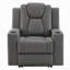 Fauteuil inclinable électrique Jeju Power Motion avec repose-tête électrique et similicuir à DEL gris