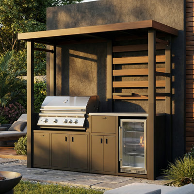 Galvanized Steel Outdoor Kitchen Cover Snow Wind Proof Storage BBQ Prep