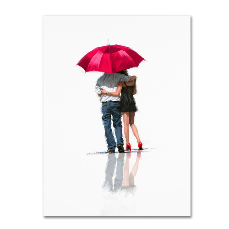 Armand 'Couple Under Umbrella' Print on Canvas, 19" H x 14" W x 2" D