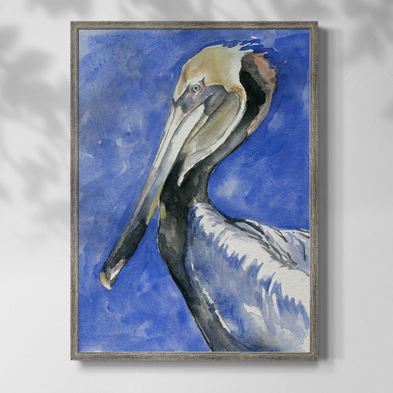 Pelican Pool II Framed Print - Solid Wood, 11" H x 9" W