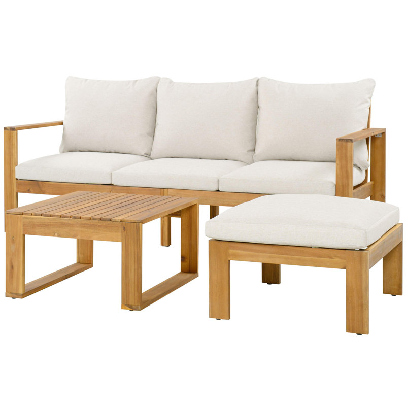 Ensemble de canapé modulaire d'extérieur 3 pièces