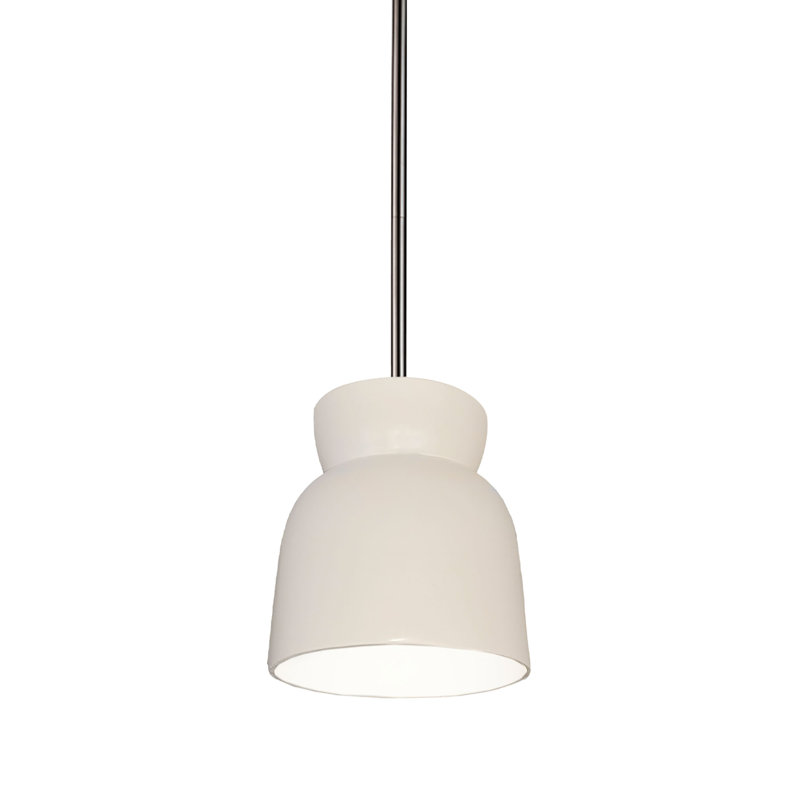 (6) Luminaire suspendu en forme de sablier, Nickel brossé, Blanc mat