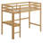 High Wood Loft Bed, With Safety Guardrail, Built-In Desk, Ladder-1386632883